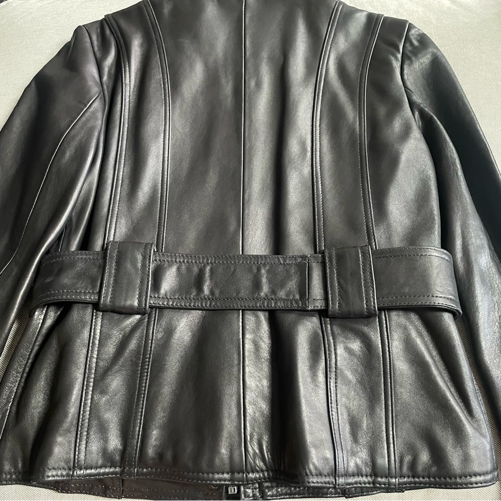 Genuine Leather Jacket With Belt - image 6